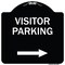 Signmission Reserved Parking Visitor Parking Arrow Pointing Right Heavy-Gauge Alum, 18" x 18", BW-1818-23023 A-DES-BW-1818-23023 - alternate 1
